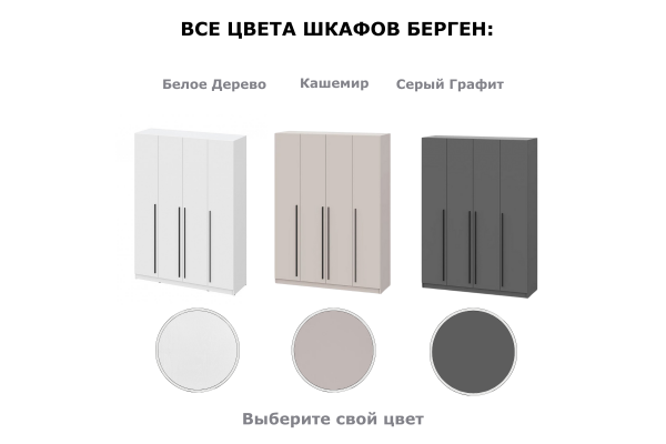 Шкаф четырехдверный "Берген" ШК-1600 (Улучшенная фурнитура)